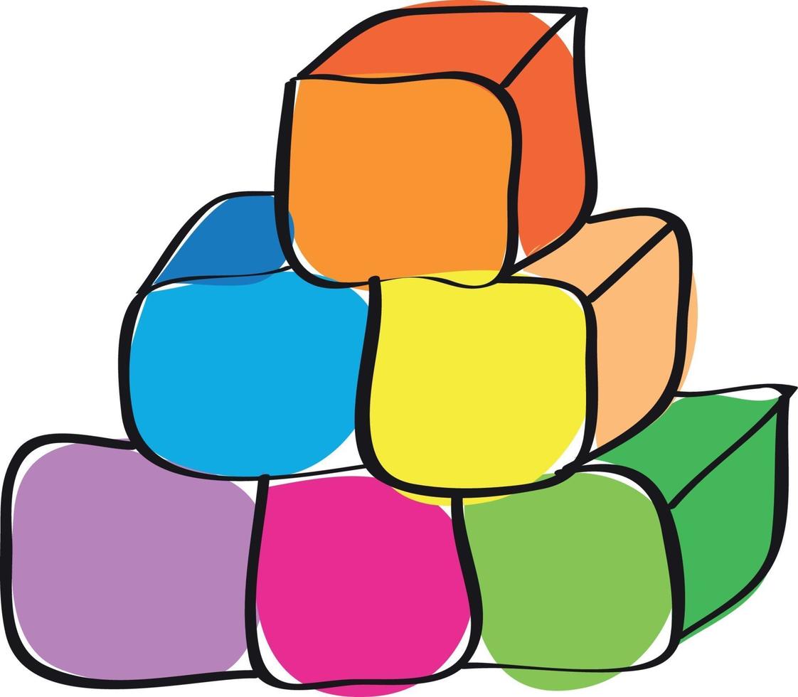giocattolo per bambini - cubi colorati vettore