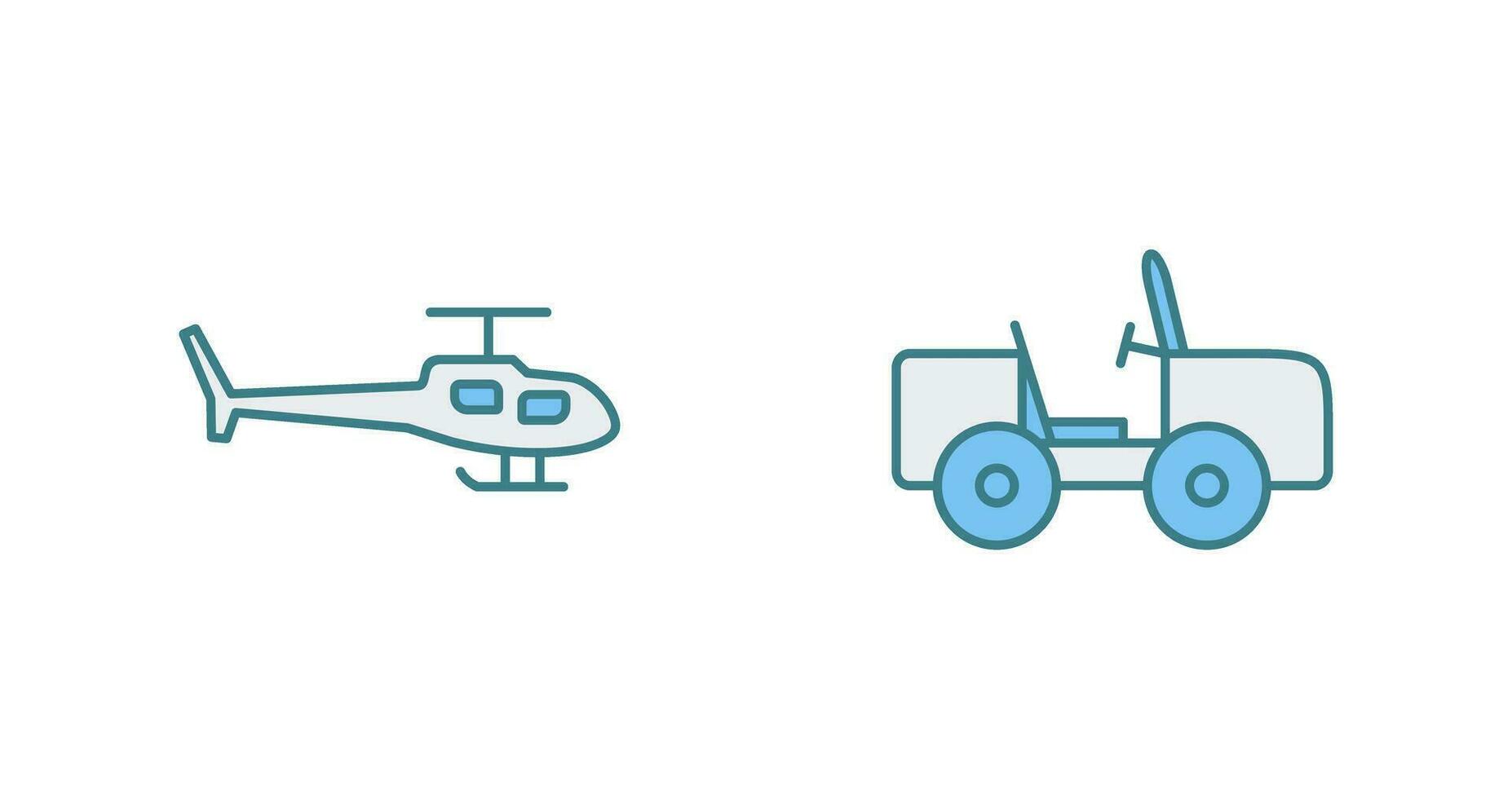 elicottero e safari icona vettore