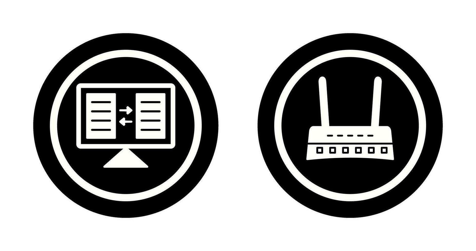 file condivisione e router icona vettore