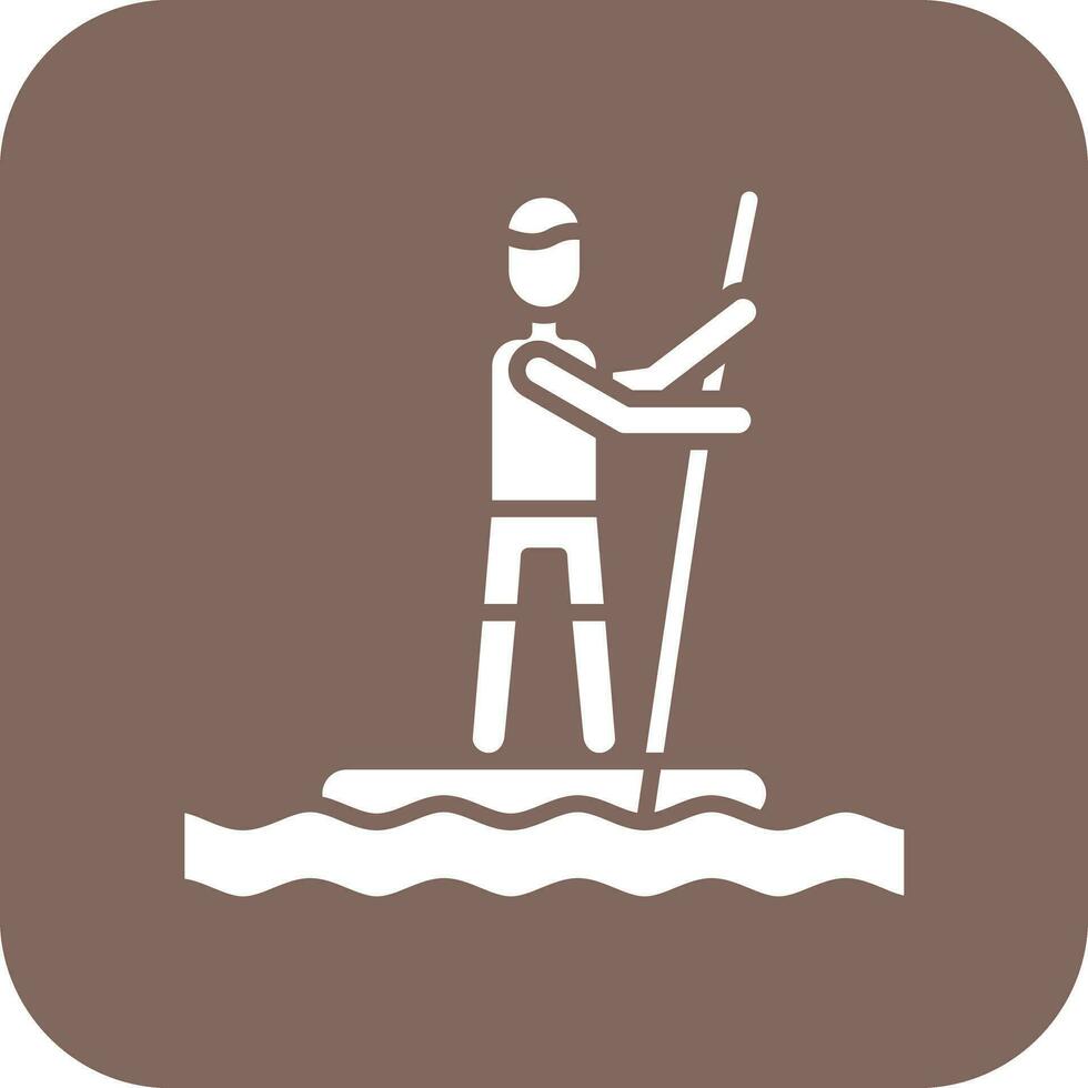in piedi paddleboarding vettore icona