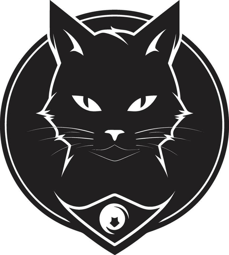 astratto felino emblema nel monocromatico mistica di un' pantera logo vettore