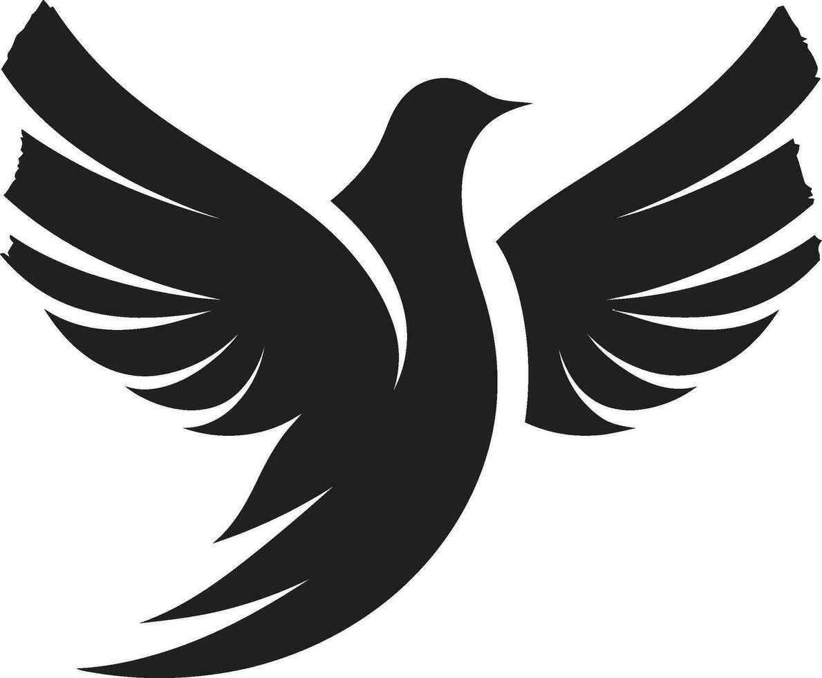 nero colomba vettore logo con swoosh e cuore un' simbolo di amore e compassione nero colomba vettore logo con swoosh e attraversare un' simbolo di fede e speranza