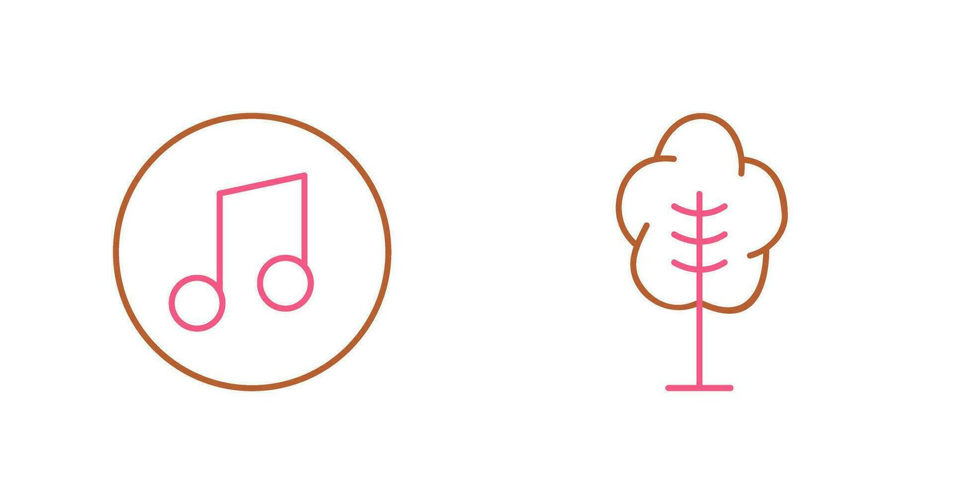 musica giocatore e albero icona vettore