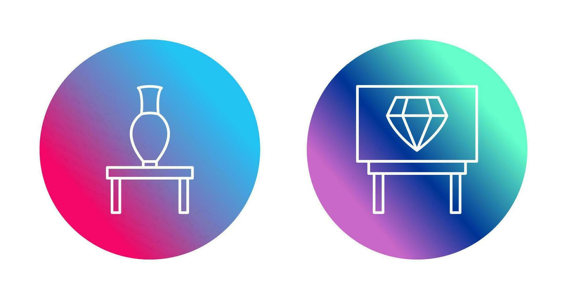 vaso mostra e diamante mostra icona vettore