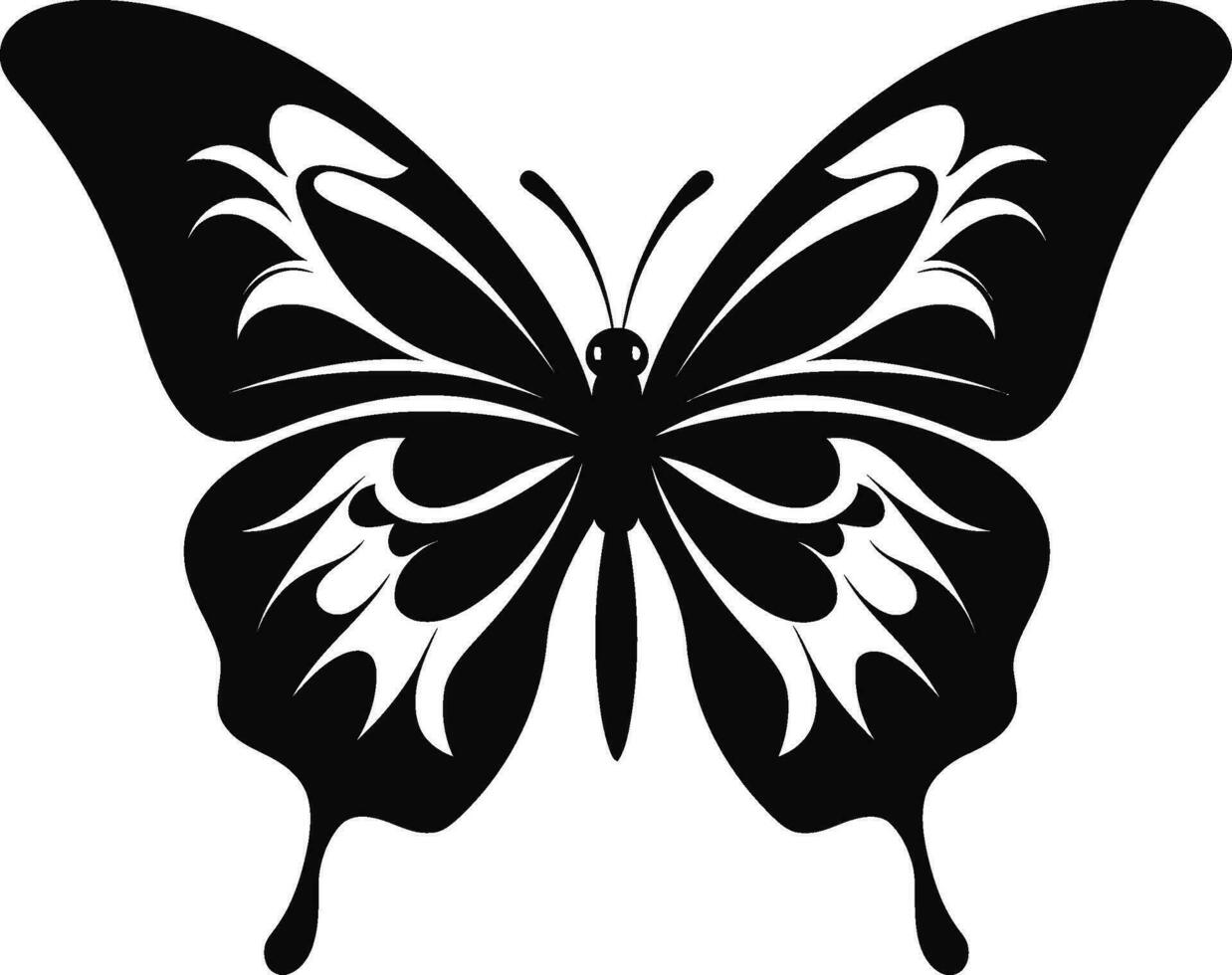 ebano eccellenza nel natura iconico eleganza scolpito farfalla icona alato Meraviglia vettore