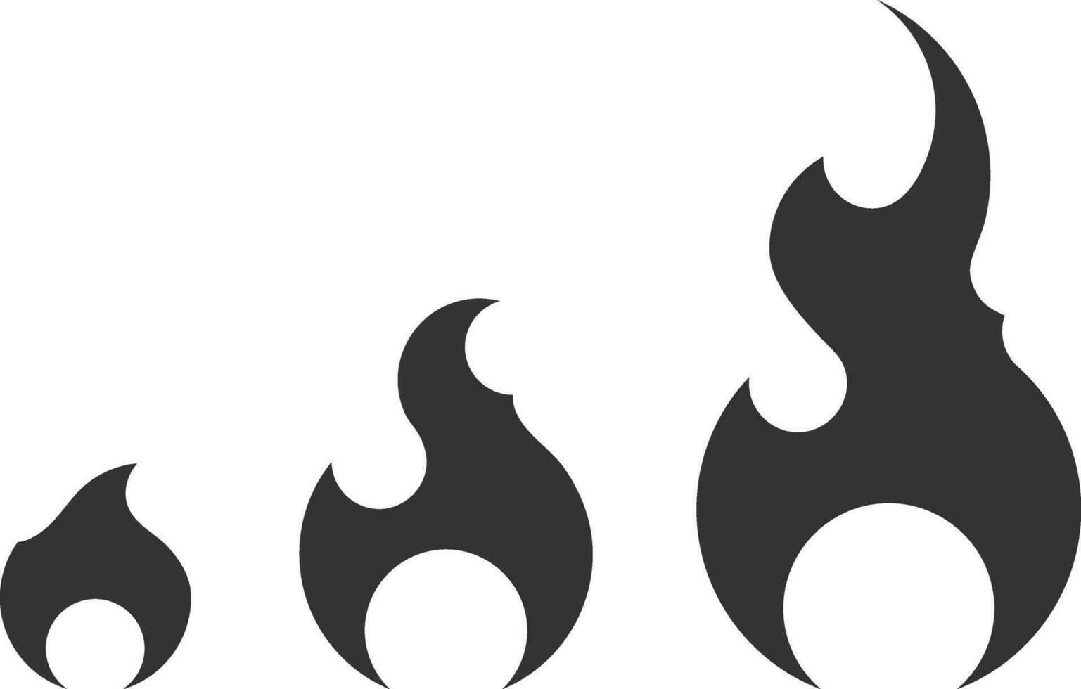 impostato fuoco icone vettore modello isolato. collezione piatto fiamma logo design elemento. fiamme simbolo silhouette.