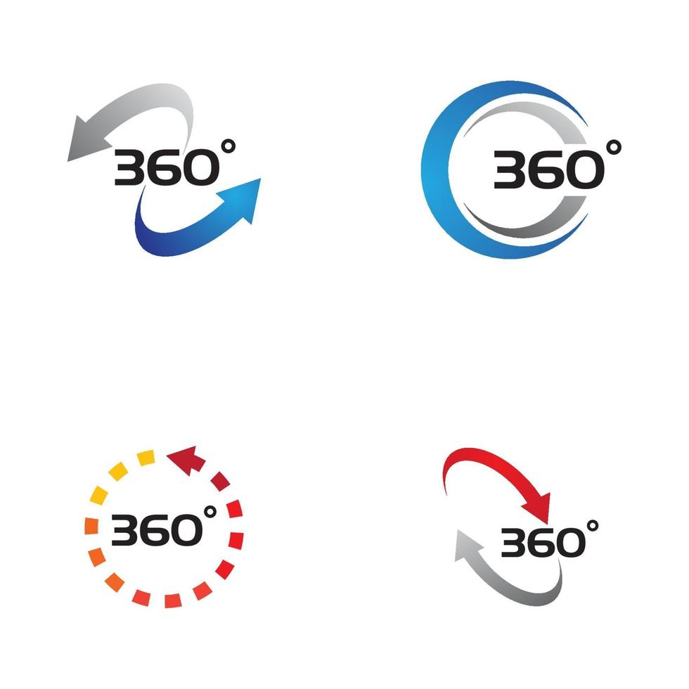 Icone vettoriali relative alla vista a 360 gradi