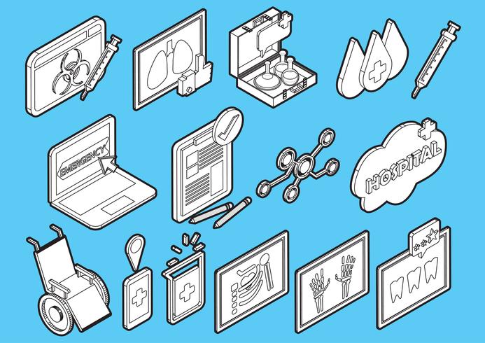 l&#39;illustrazione delle icone dell&#39;ospedale grafico di informazioni ha fissato il concetto vettore