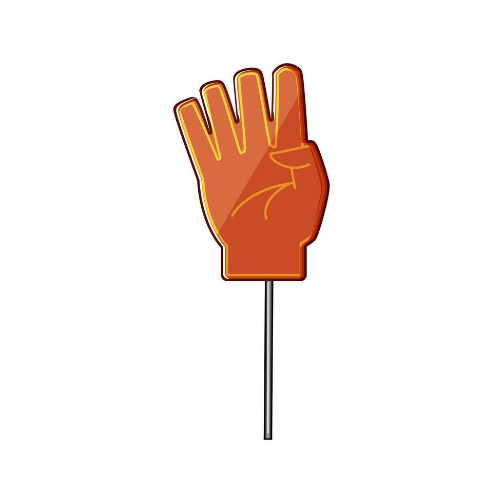 supporto schiuma fan dito cartone animato vettore illustrazione