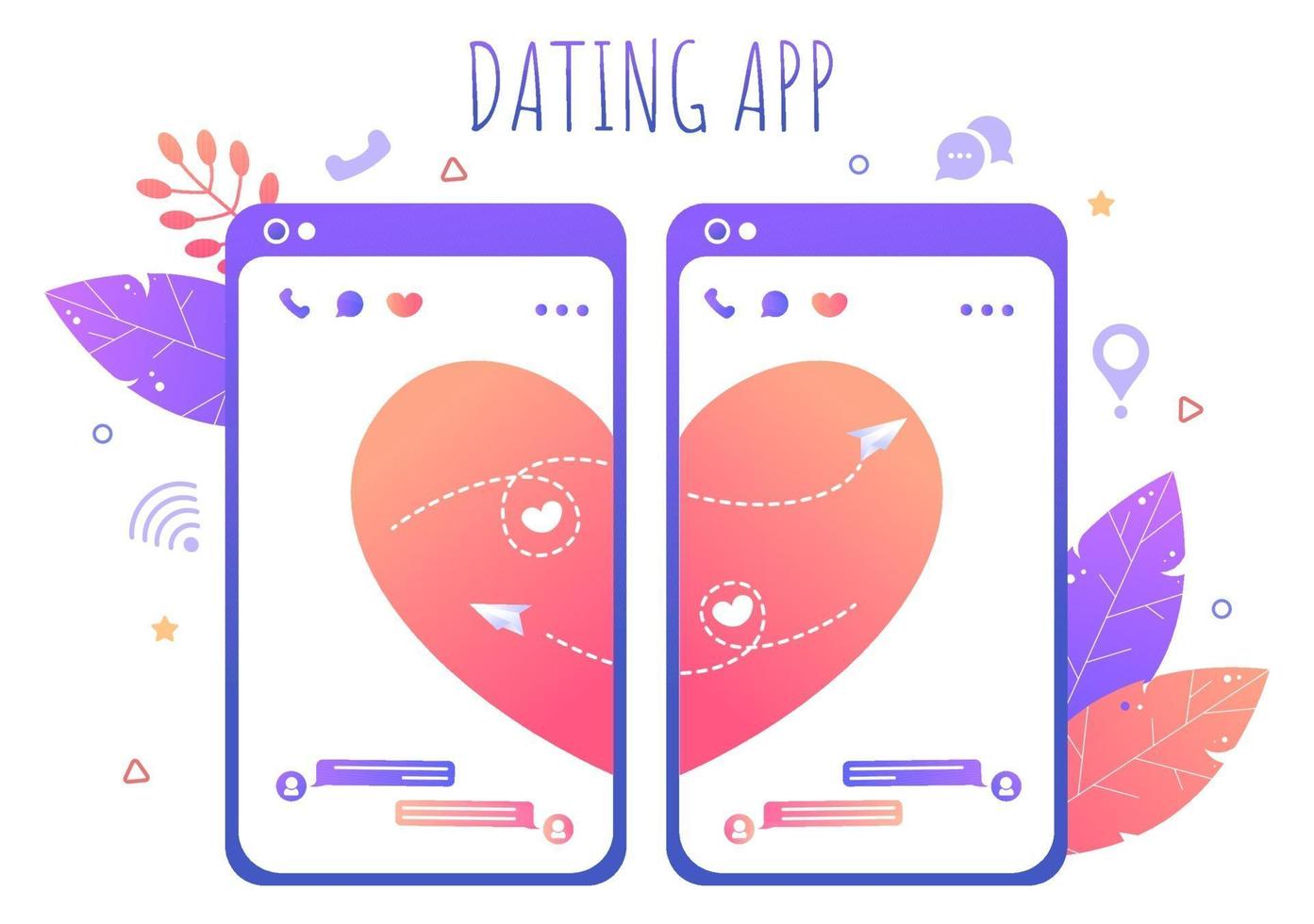 illustrazione del design piatto dell'app di incontri vettore