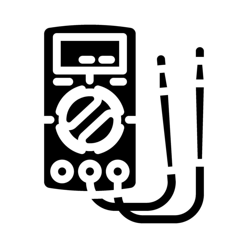 multimetro analisi elettronica glifo icona vettore illustrazione