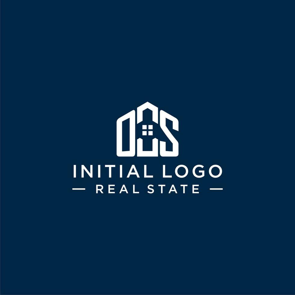 iniziale lettera os monogramma logo con astratto Casa forma, semplice e moderno vero tenuta logo design vettore