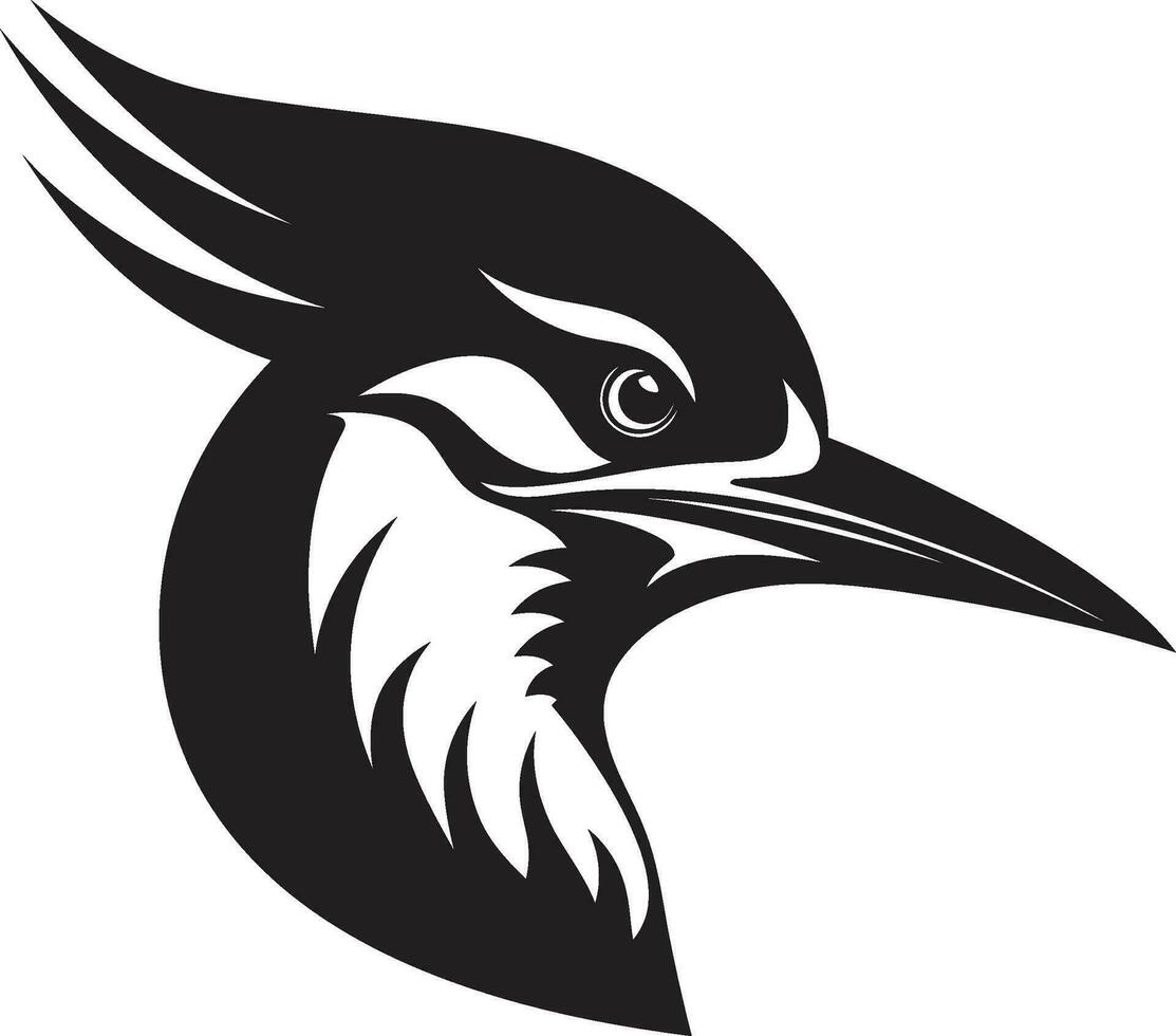 nero picchio uccello logo design moderno picchio uccello logo design nero moderno vettore