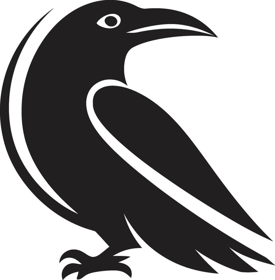 premio Corvo monocromatico distintivo grazioso corvo silhouette icona vettore