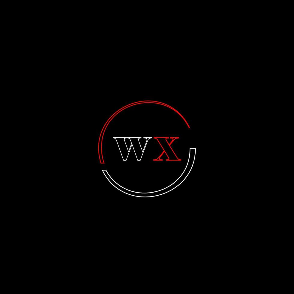 wx creativo moderno lettere logo design modello vettore