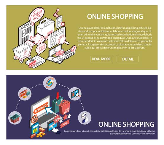 illustrazione del concetto di set shopping online grafico informazioni vettore