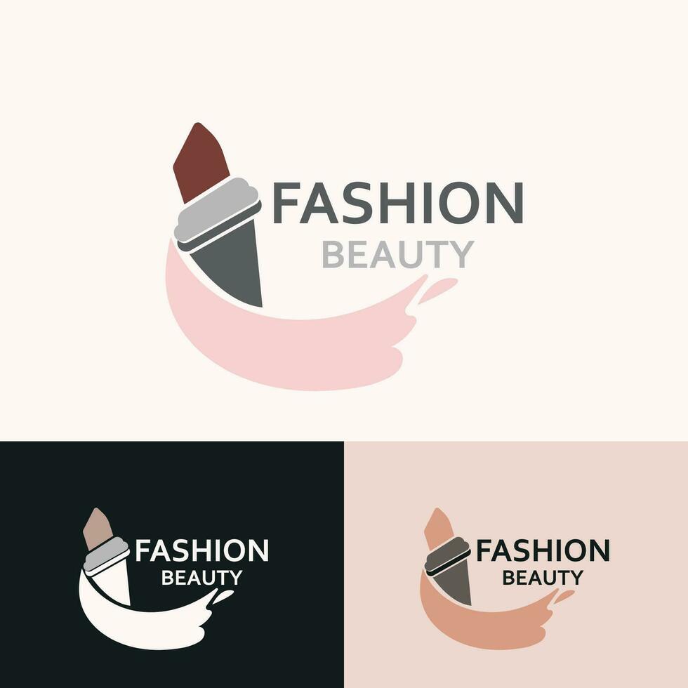 rossetto logo design per trucco moda negozio e bellezza vettore cosmetico design modello