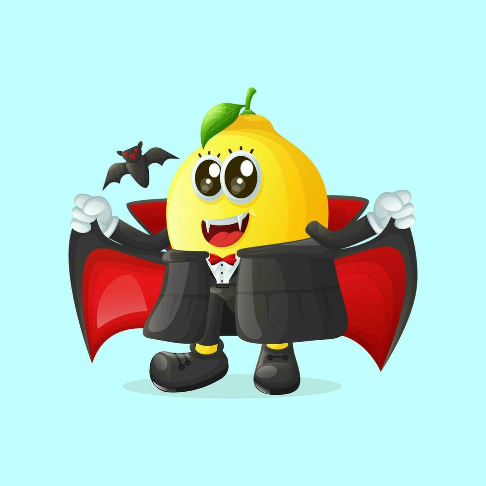 carino Limone personaggi su Halloween vettore