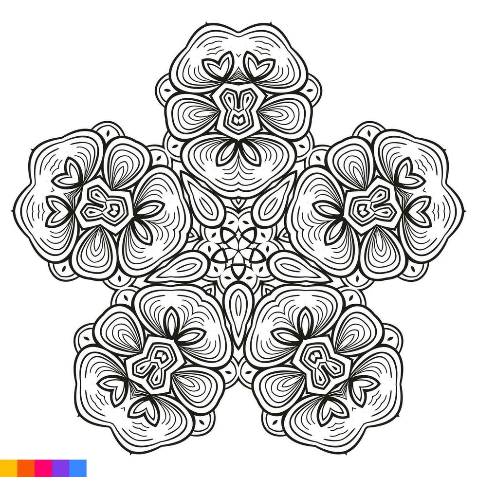 mandala arte design. pulito decorativo il giro ornamento. orientale modello, vettore illustrazione colorazione libro pagina. circolare modello nel modulo di mandala per henné, mehndi, tatuaggio, decorazione.