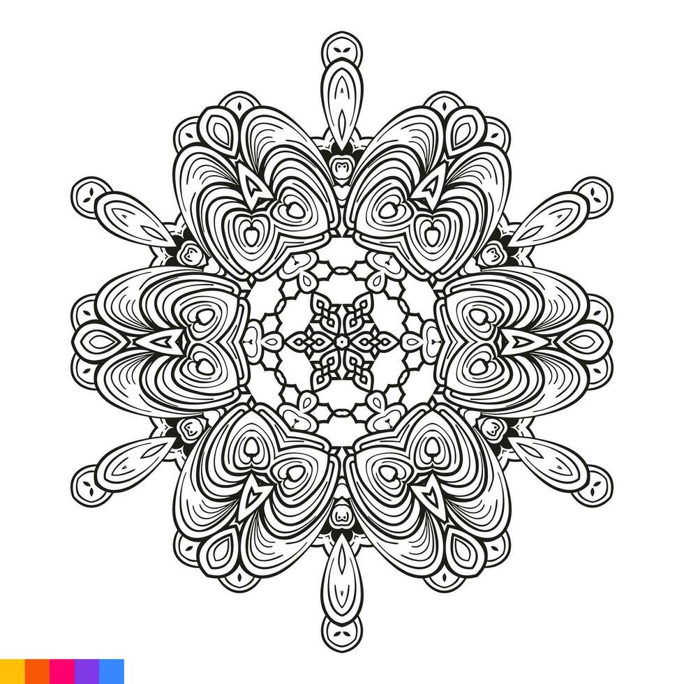 mandala arte design. pulito decorativo il giro ornamento. orientale modello, vettore illustrazione colorazione libro pagina. circolare modello nel modulo di mandala per henné, mehndi, tatuaggio, decorazione.