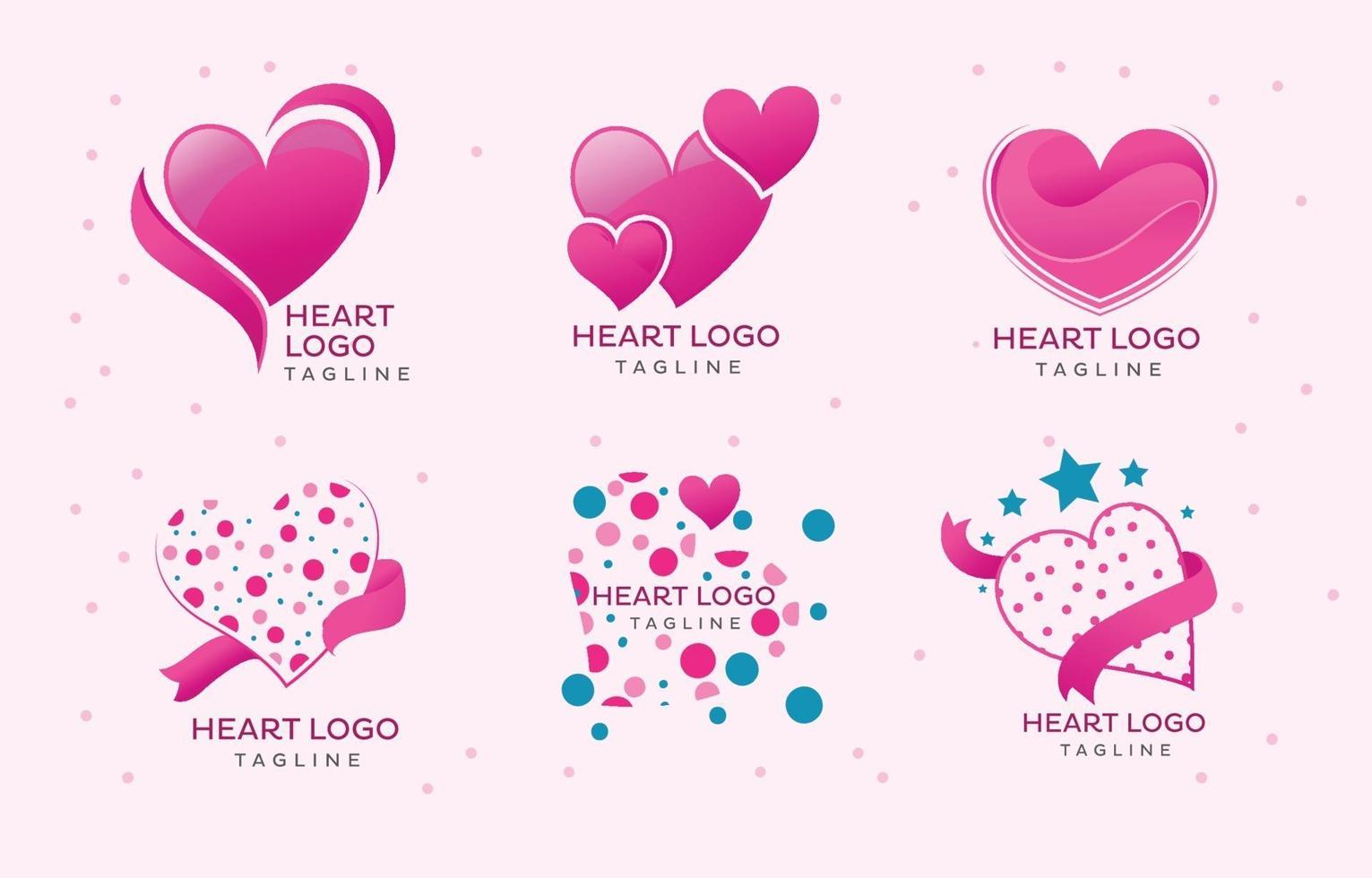 logo cuore modello vettore