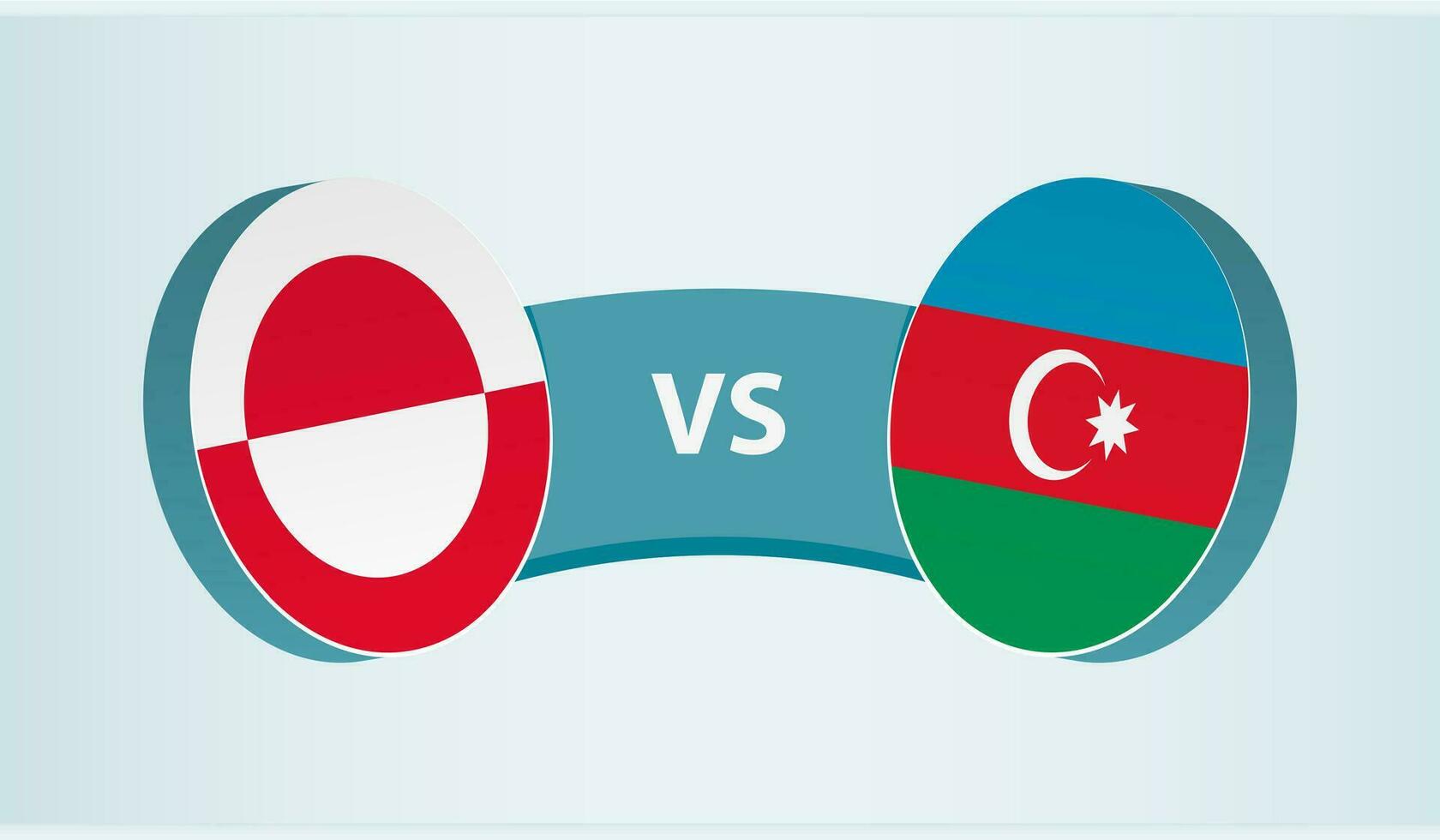 Groenlandia contro Azerbaigian, squadra gli sport concorrenza concetto. vettore
