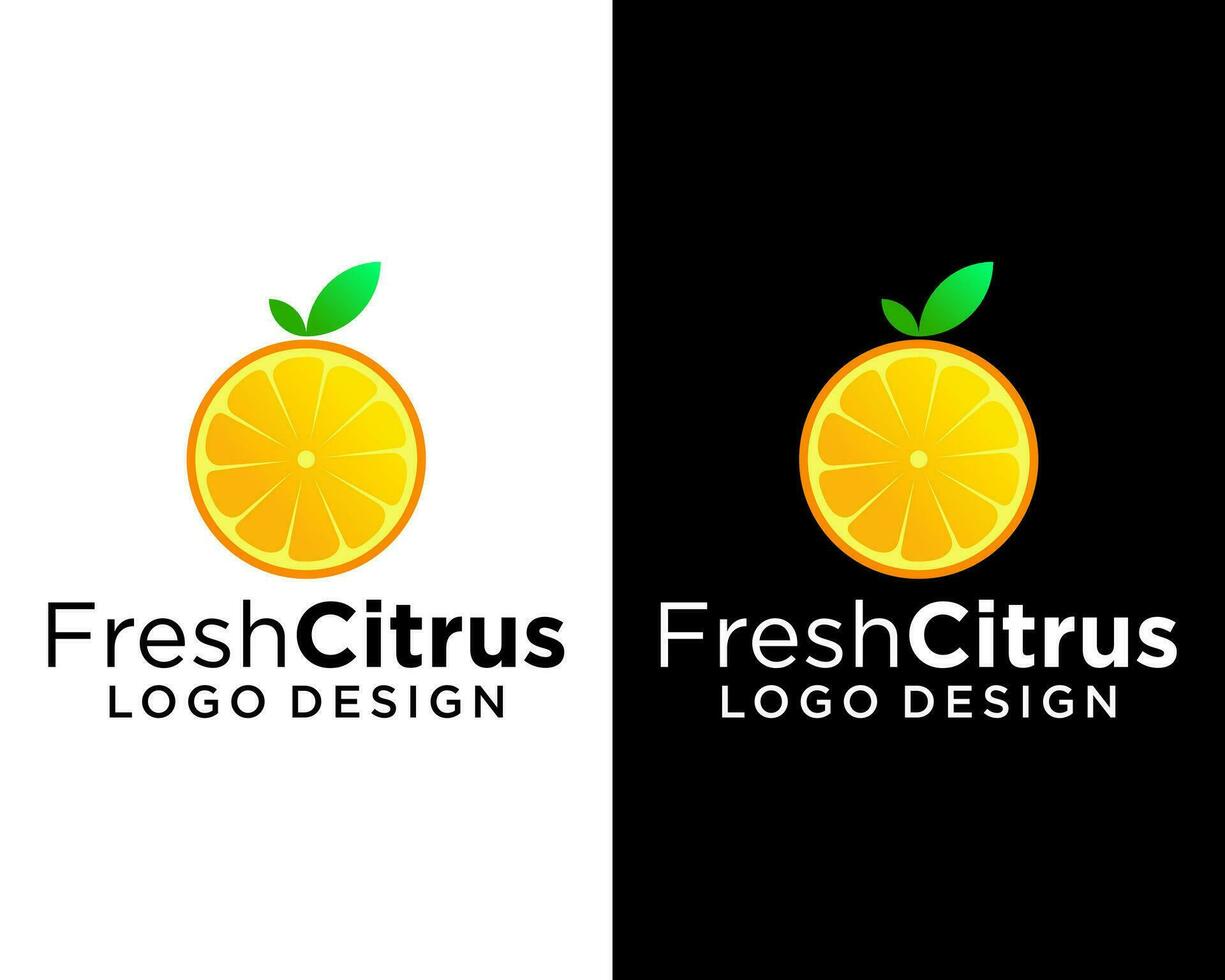 naturale fresco agrume frutta logo design. vettore