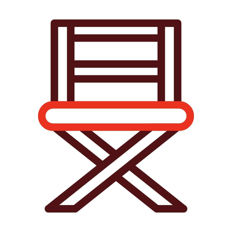 pieghevole sedia vettore di spessore linea Due colore icone per personale e commerciale uso.