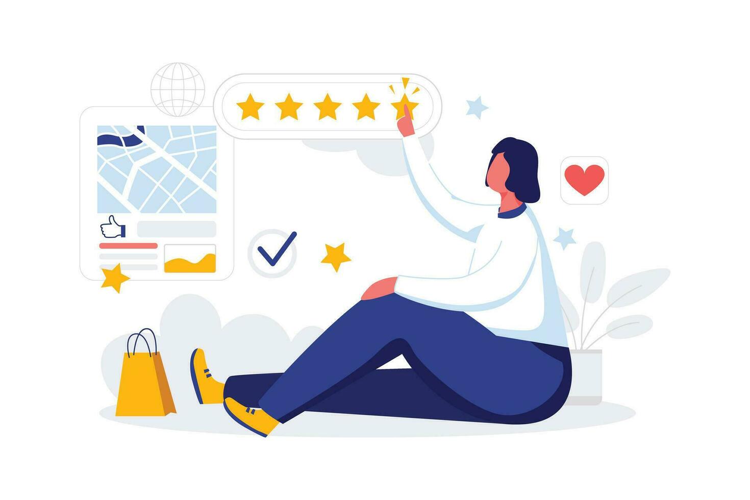 cliente recensioni - piatto vettore