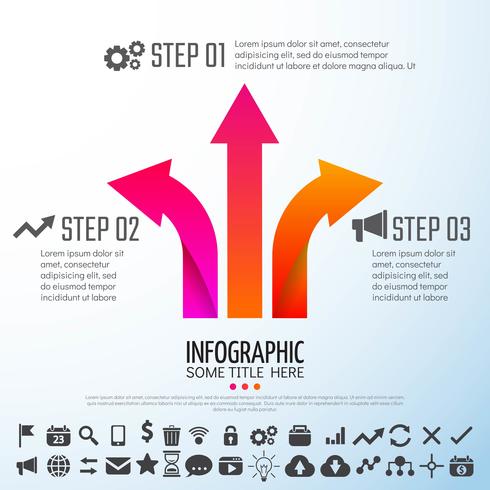 Modello di progettazione infografica freccia vettore