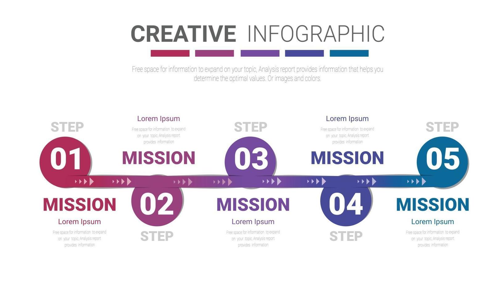 infografica vettoriale design con 5 opzioni