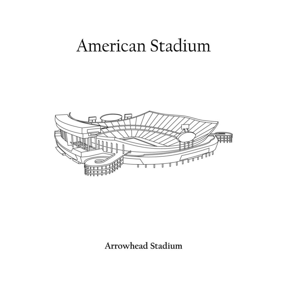 grafico design di il punta di freccia stadio Kansas città. fifa mondo tazza 2026 nel unito stati, Messico, e Canada. americano internazionale calcio stadio. vettore