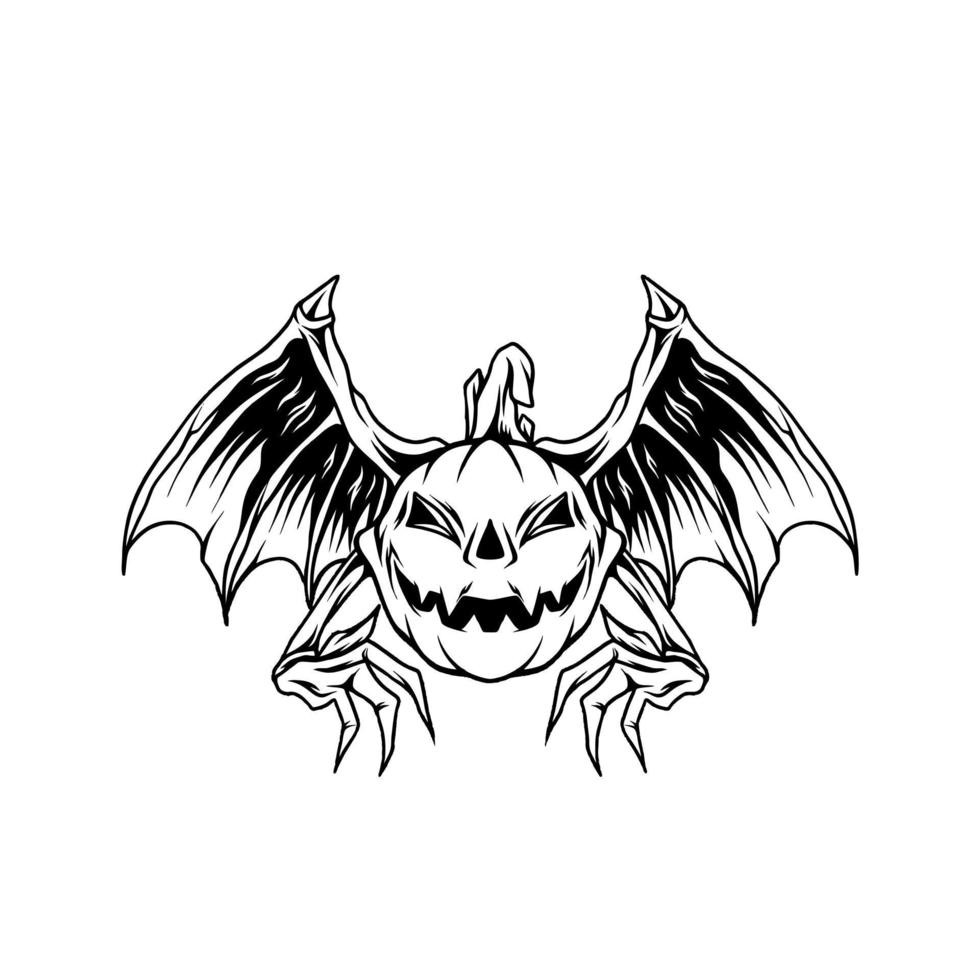 vampiro pipistrello zucche halloween silhouette vettore