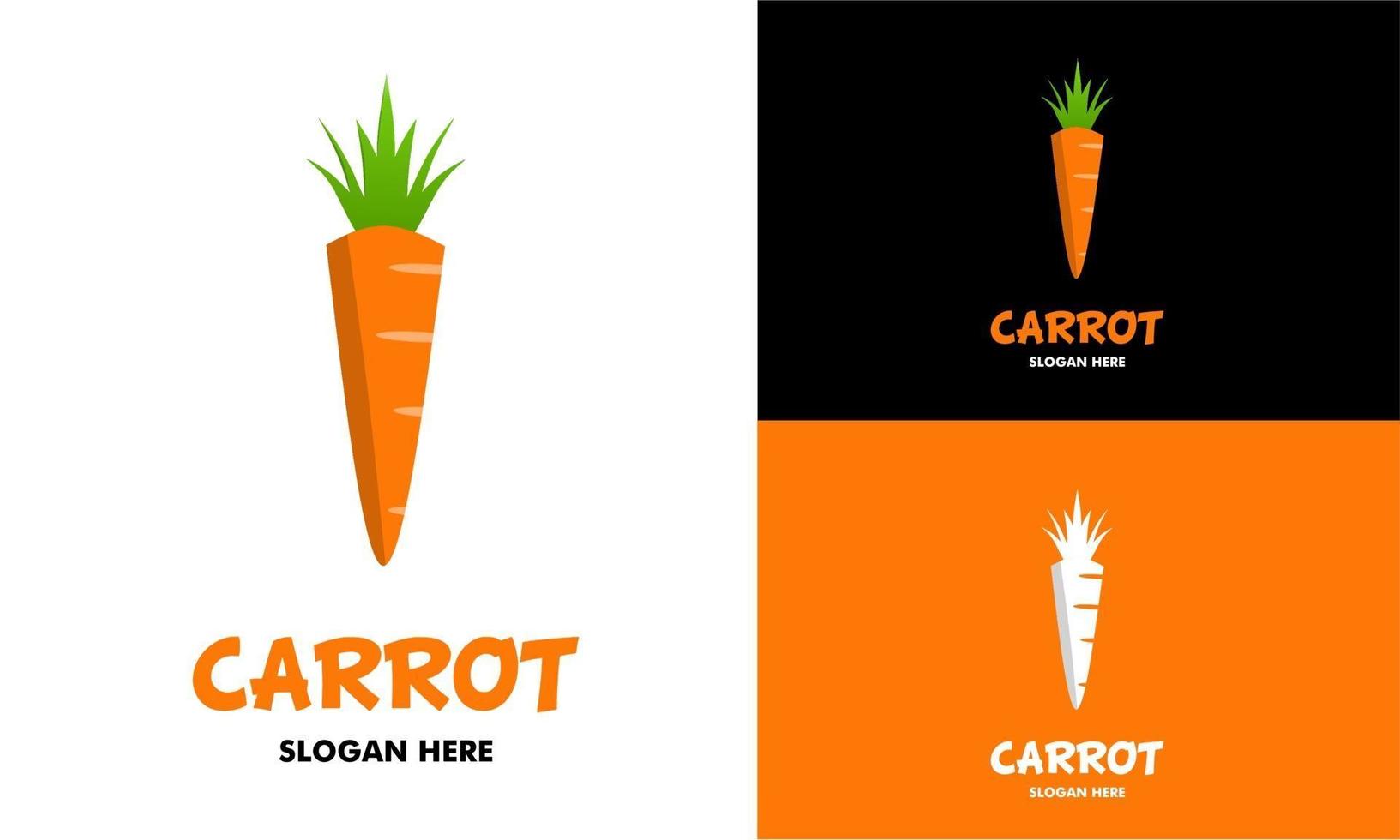 logo della carota in stile cartone animato, elemento grafico, modello icona vettore