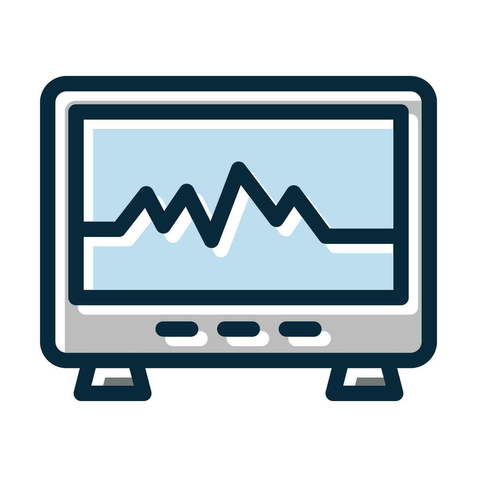 ecg macchina vettore di spessore linea pieno buio colori icone per personale e commerciale uso.