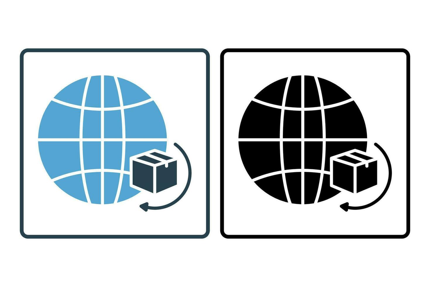 internazionale spedizione. icona relazionato per consegna. adatto per ragnatela luogo disegno, app, utente interfacce. solido icona stile. semplice vettore design modificabile