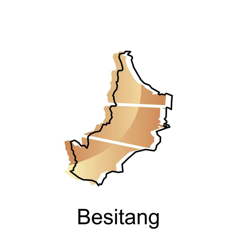 carta geografica città di besitang Provincia di nord sumatra vettore design. astratto, disegni concetto, logo design modello