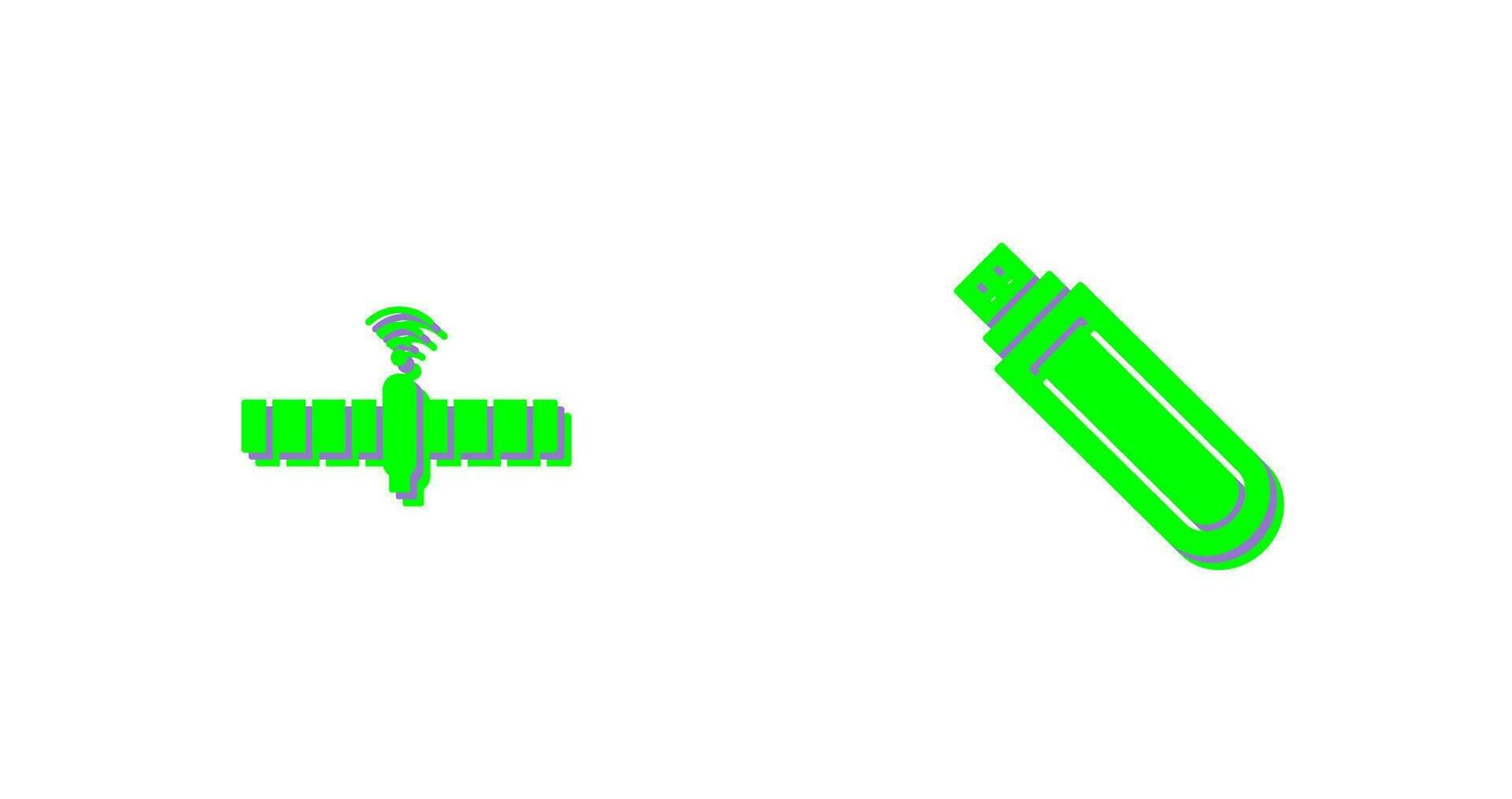 satellite e USB guidare icona vettore