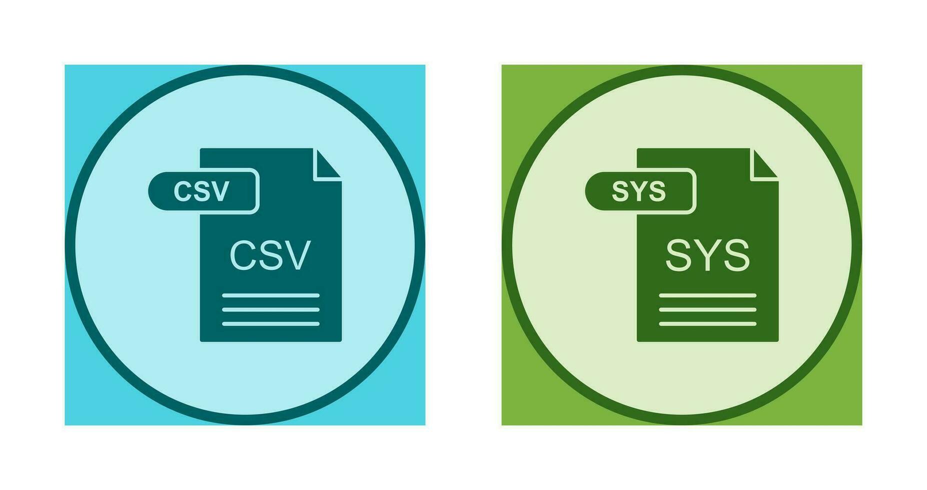 csv e SYS icona vettore