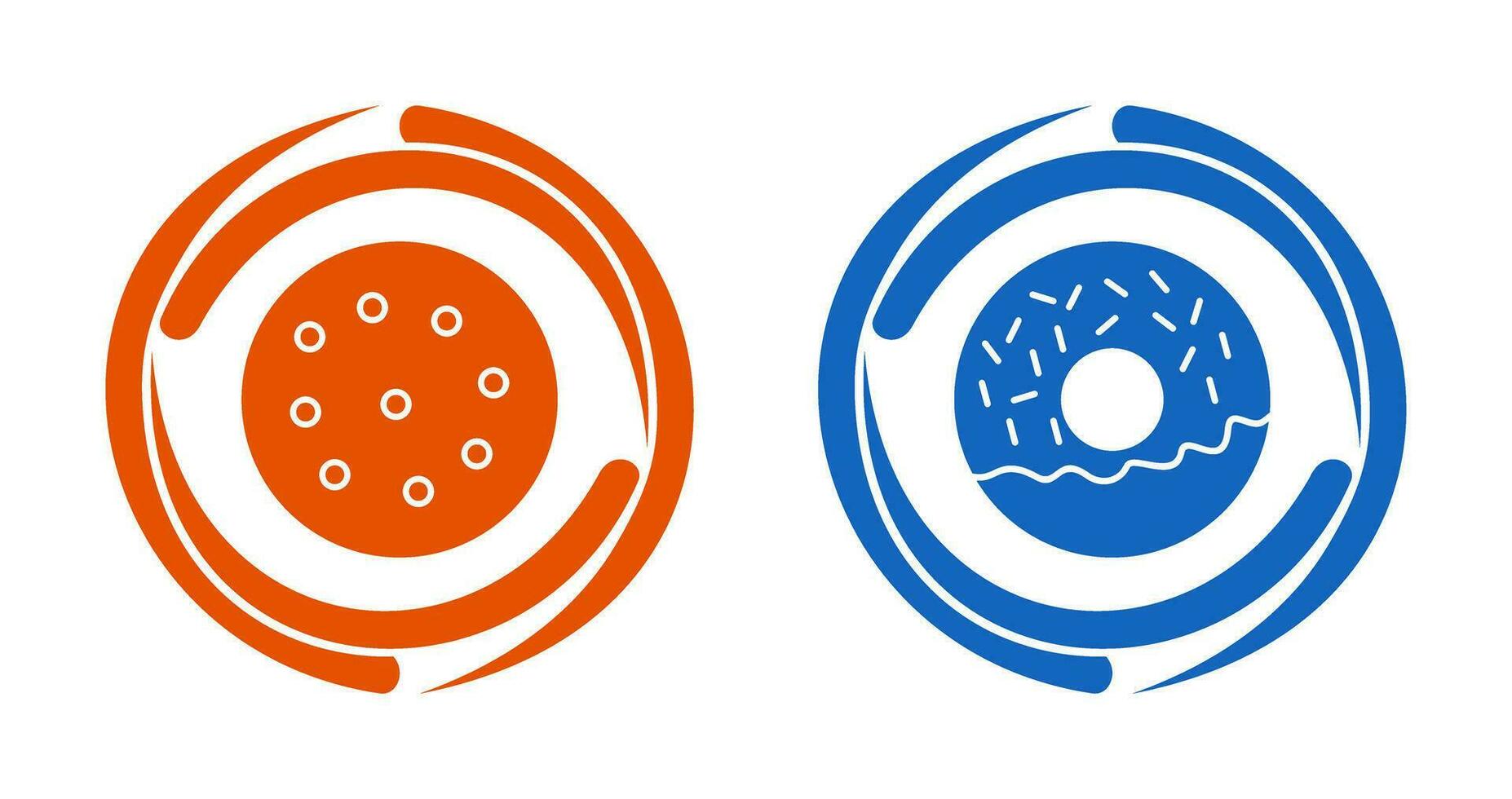 biscotto e ciambella icona vettore