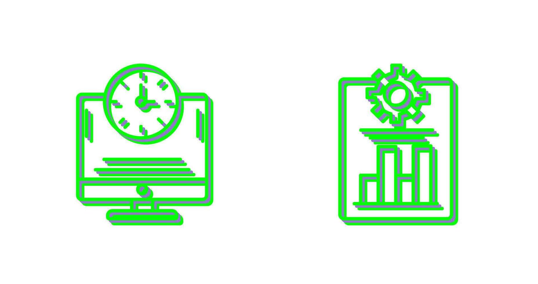 produttività e in linea tempo icona vettore