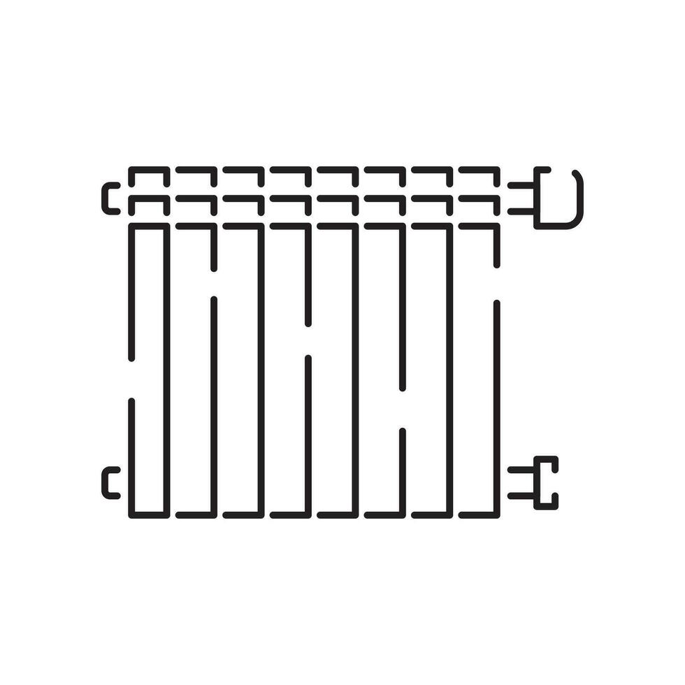 Casa riscaldamento linea icona. magro contorno simbolo. caldaie, radiatori e termostati. gas, elettrico, solido carburante, pellet, solare caldaie. isolato vettore schema illustrazioni. modificabile ictus.