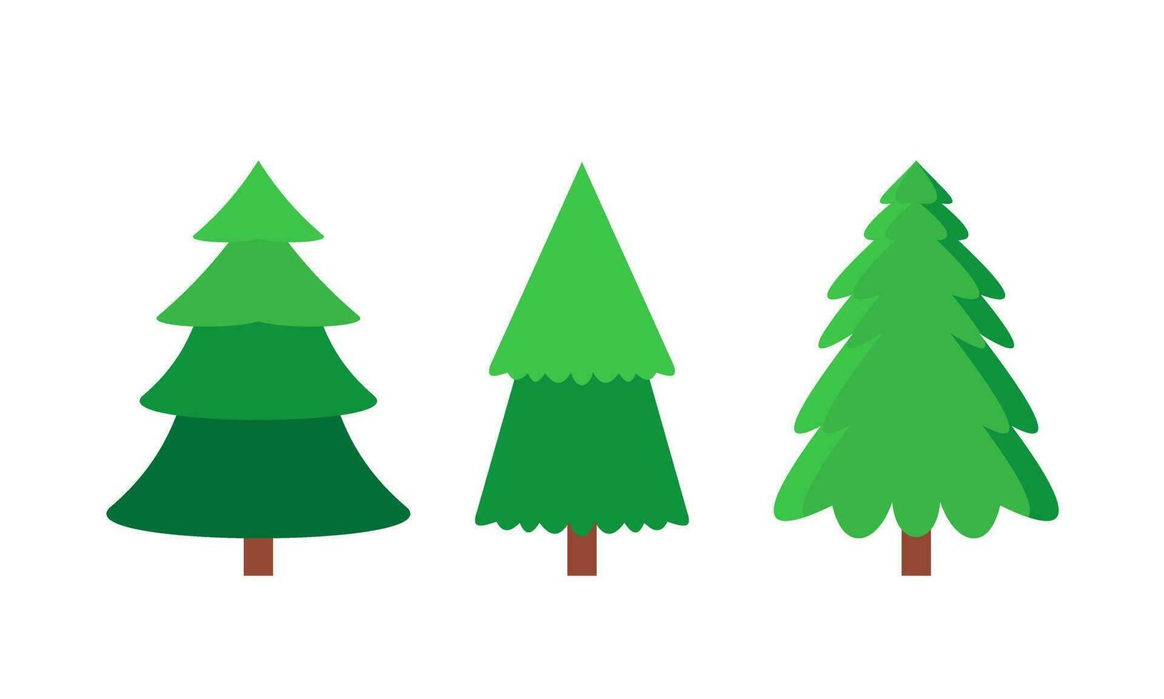mano disegnato cartone animato Natale alberi collezione per Natale azione illustrazione vettore