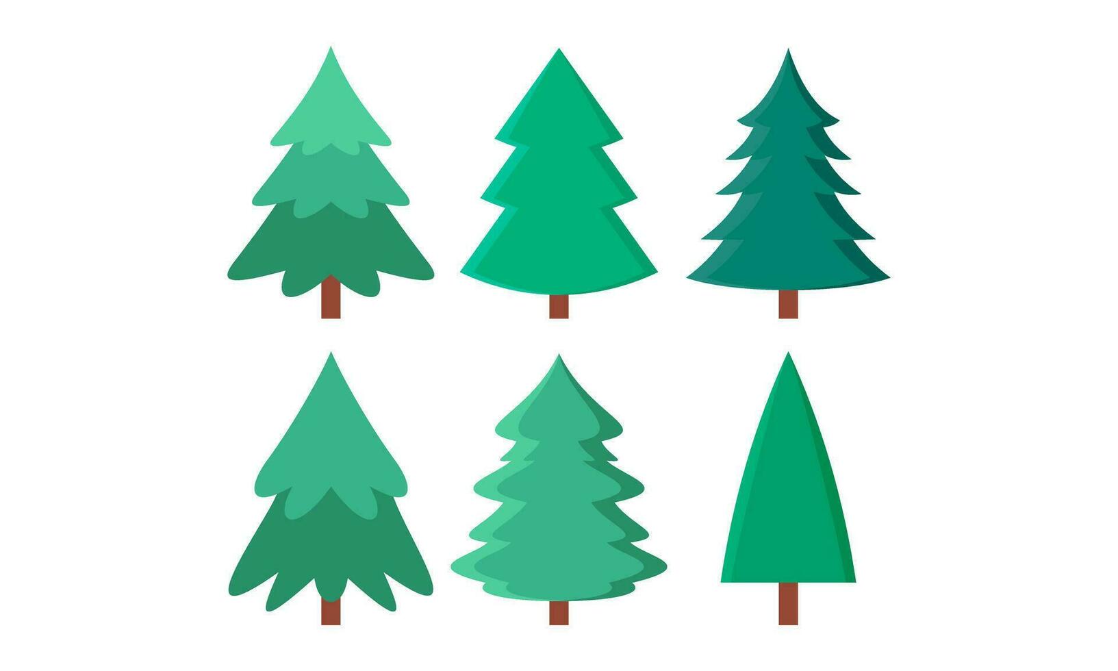 mano disegnato cartone animato Natale alberi collezione per Natale azione illustrazione vettore