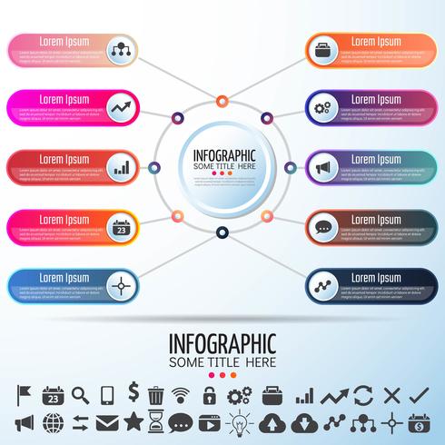 Modello di disegno di Infographics del cerchio vettore