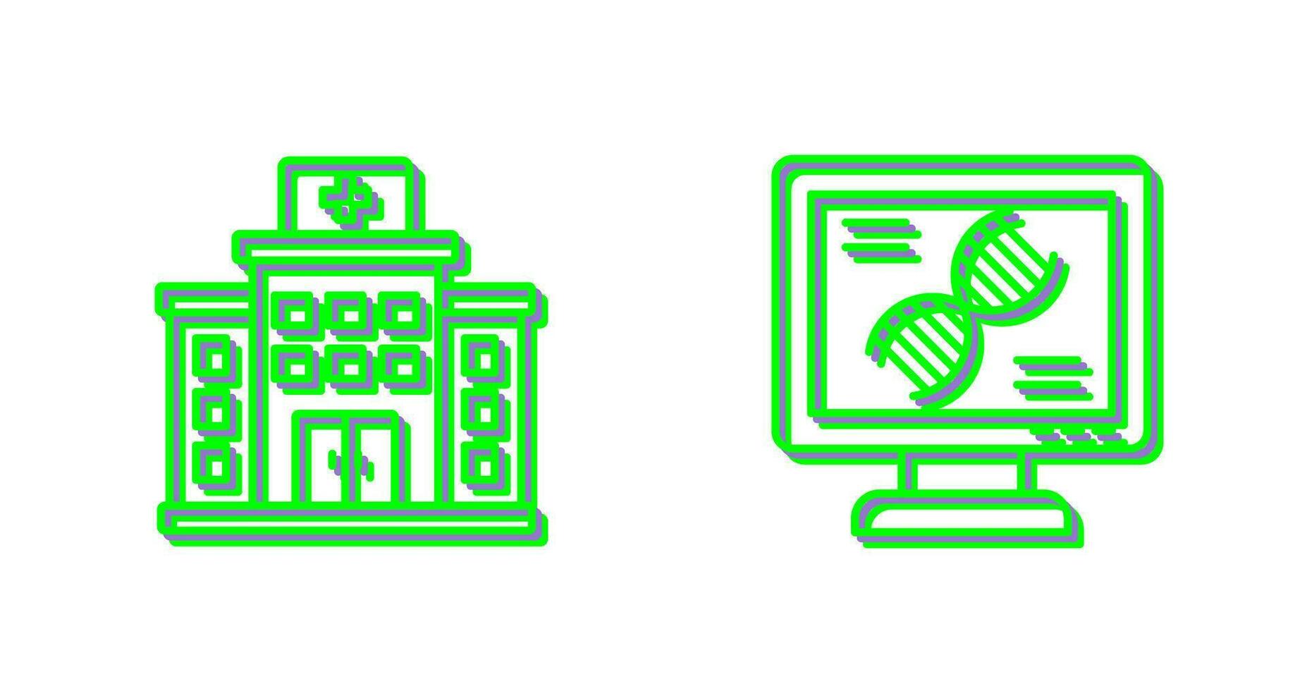 dna e ospedale icona vettore