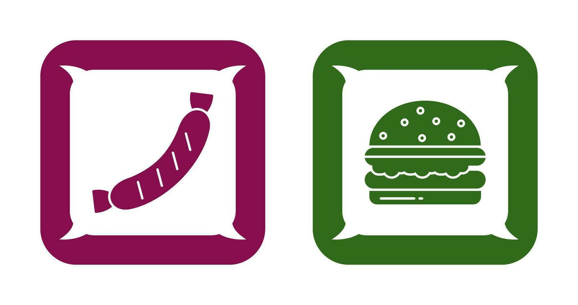 salsiccia e hamburger icona vettore