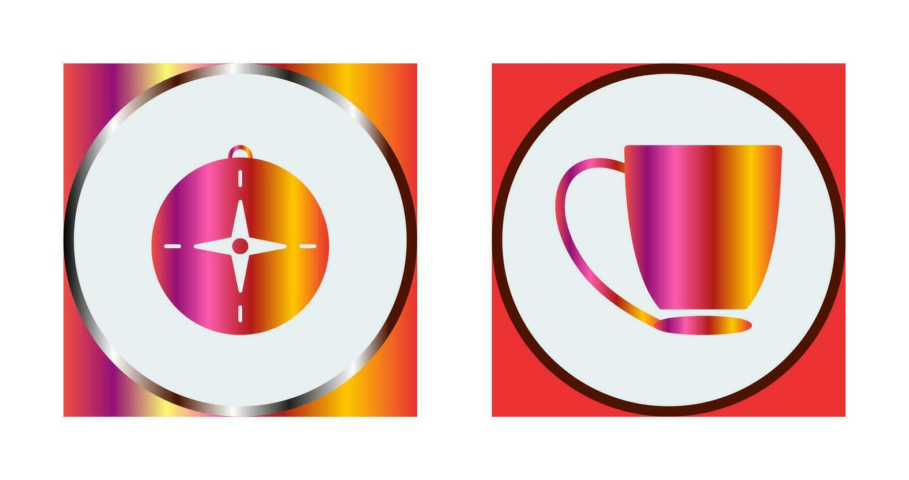 bussola e caffè tazza icona vettore