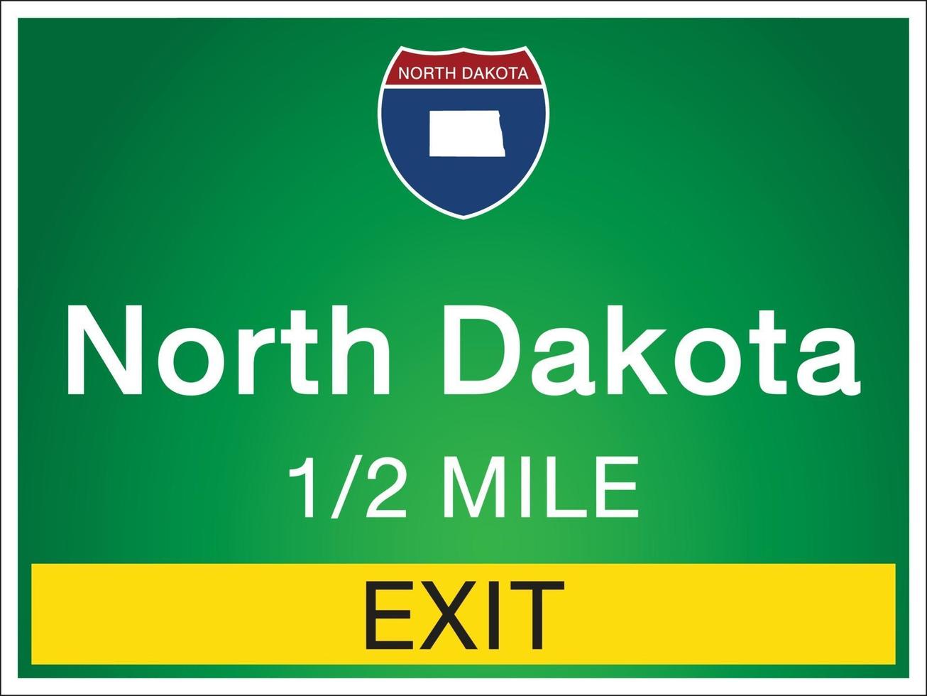 segnaletica sull'autostrada nel nord dakota vettore