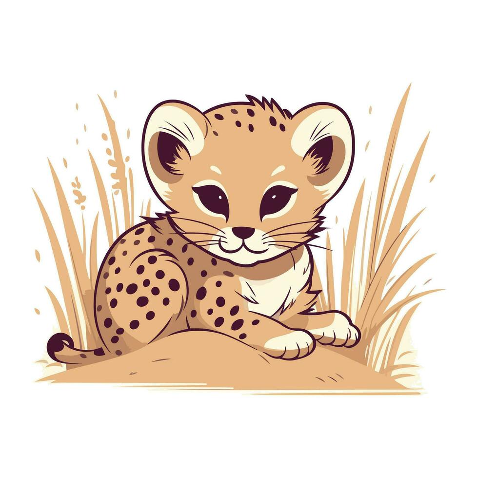 ghepardo seduta nel erba. vettore illustrazione di ghepardo